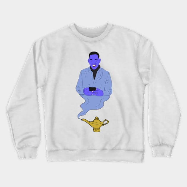 Will Smith Genie Meme Crewneck Sweatshirt by Barnyardy